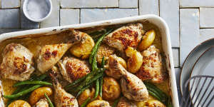 RecipeTin Eats’ Greek chicken and potato tray bake.
