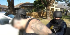 Danny Watfa is arrested by police at a Greenacre property in October 2020.