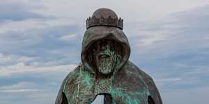 The Gallos Statue at Tintagel Castle.