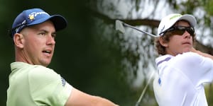 Now and then:Lucas Herbert,who is ranked inside the world’s top 50 players,and his 17-year-old amateur self in 2012.