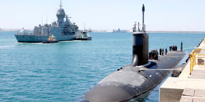 United States Navy Virginia class submarine USS Mississippi at Rockingham,Western Australia.