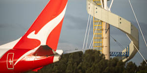 A Qantas plane at Sydney Airport.