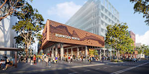 A render of the Metro West station at Burwood North.