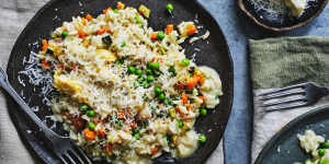 Chicken and egg risotto.