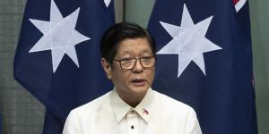 Philippine President Ferdinand Marcos Jr addresses a joint sitting of parliament on Thursday.