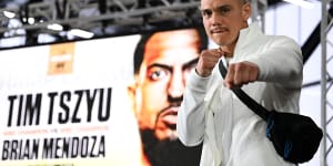Tim Tszyu at the announcement of his next boxing opponent,American Brian Mendoza.