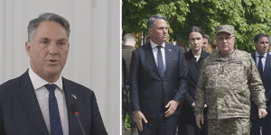 Defence Minister Richard Marles has visited Ukraine and announced $100 million in military support.