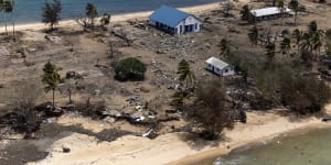 An underwater volcanic eruption and subsequent tsunami left Tonga strewn with debris and without its submarine internet cable for weeks.