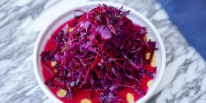 Red cabbage and beetroot.
