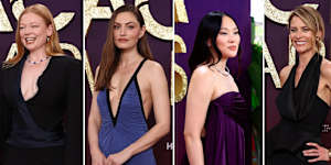 Sarah Snook in Christopher Esber;Phoebe Tonkin in Christopher Esber;Yerin Ha in Zimmermann;Kat Stewart in Maticevski at the 2026 AACTAs.