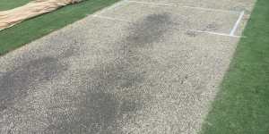 The scarified,dusted up surface used for Australia’s pre-India training camp in North Sydney.