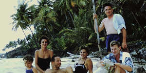 The ill-fated Calypso on the beach in Maracas Bay,Trinidad in 1956.