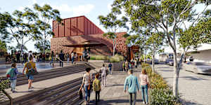 An early design for the North Strathfield station on the Metro West line.