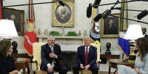 Jenny Morrison and Prime Minister Scott Morrison meet with US President Donald Trump and Melania Trump.