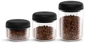 Vacuum sealed coffee containers like these from Fellow keep beans fresher for longer.