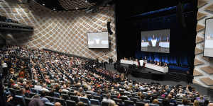 Marathon AGM:After close to three hours,Westpac's annual meeting had not moved past the first agenda item.
