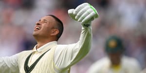 ‘More emotional’:King Khawaja celebrates his first century in England