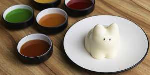 Bunny pudding served with either golden,strawberry,honeydew,lemon or caramel syrup.