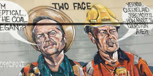 Labor's survival may hang on working out how it communicates with its traditional constituency. Graffiti in the Melbourne suburb of Preston depicts then Labor leader Bill Shorten torn between inner-city and blue-collar voters.