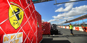 The Ferrari team arrives in Melbourne.