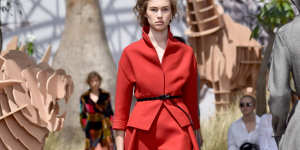 Nipped-in power looks at Christian Dior Haute Couture Fall/Winter.