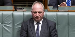 Barnaby Joyce in question time on Monday.