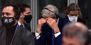 US climate envoy John Kerry during the final moments of the Glasgow climate summit.