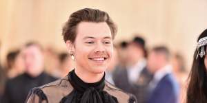 Boy with a pearl earring:Harry Styles attends the 2019 Met Gala.