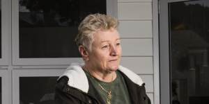 Rosemary Roberts outside the newly renovated Nissen Hut where she grew up in Belmont North.