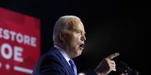 President Joe Biden speaks during an event on the campus of George Mason University in Manassas,Va.,Tuesday,Jan. 23,2024,to campaign for abortion rights,a top issue for Democrats in the upcoming presidential election. 