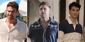 The men of ‘The White Lotus’:Theo James as Cameron,Leo Woodall as Jack;Adam DiMarco as Albie.