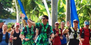 Jason running the Bali Ultramarathon in 2020. He had been training to run the event again when he died suddenly in April 2022.