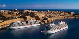 Viking ships at Valletta in Malta.