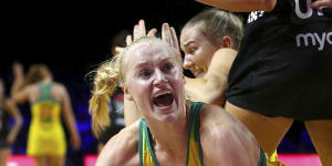 Pumped:Diamonds goal defence Jo Weston had her hands full containing the New Zealand shooters.