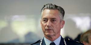 **DOWNLOADED FOR SINGLE PRINT AND ONLINE USE IN THE AGE,6 MAY 2025**New Zealand Police Commissioner Mike Bush speaks at a media conference in Whakatane following a recovery operation to retrieve the remaining bodies on White Island following itâs eruption on Monday,in Whakatane,New Zealand,Friday,December 13,2019. (AAP Image/David Rowland) NO ARCHIVING,EDITORIAL USE ONLY 