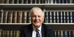 Jeremy Hearder,Department of Foreign Affairs and Trade (DFAT) former diplomat and historian,at the M. E. Bliss Law Library in Canberra.