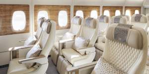 Premium economy is available on the refurbished planes.