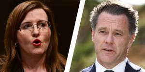Bankstown MP Tania Mihailuk,who quit the Labor Party on Thursday,and NSW Labor leader Chris Minns.