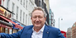 Fortescue Metals Group chairman Andrew Forrest in London ahead of the COP26 summit.
