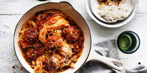 When life gives you canned tomatoes,make Neil Perry's meatballs braised in tomato sauce.