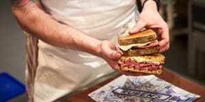 The Reuben sandwich at Ruben’s Deli,Armadale.