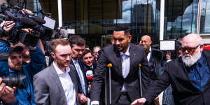 Nick Kyrgios leaves court on Friday afternoon. 
