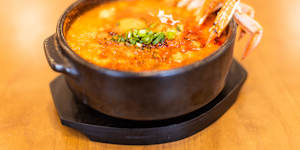 Seafood soft tofu stew.