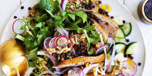 If it's too hot,sub in tinned lentils for this summery duck salad.