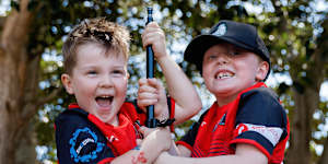 Bayley siblings Jimmy,5,and Jackson,8.