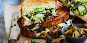 Eat your greens:Broccoli,kale and melting cheese combine to make a toastie like no other.