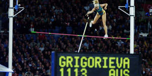 Tatiana Grigorieva flies her way to silver.