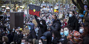 Thousands marched the streets of Melbourne to protest Indigenous deaths in custody and to stand in solidarity with George Floyd.