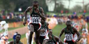 Paul Tergat on his way to winning the World Cross Country Championships in Belfast in 1999.