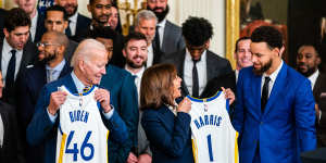 NBA superstar Steph Curry backs Kamala Harris at monster Olympics press conference